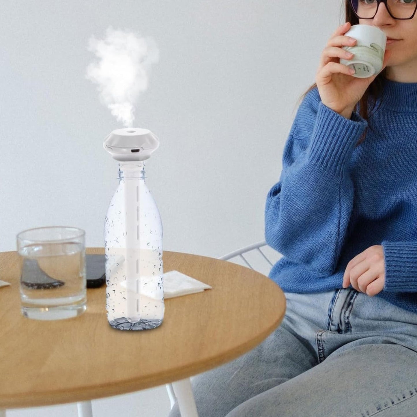 Mini Portable Humidifier for Car, Personal USB Powered Bedroom Quiet Humidified Ultrasonic Cool Mist Humidifier Plants, Car, Travel, Office, Hotel (1 Pc)