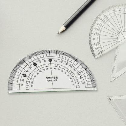 4-Piece Geometry Set, Triangle Ruler Protractor Straight Ruler