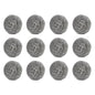 Round shape stainless steel scrubber, pack of 12, effective for cleaning.