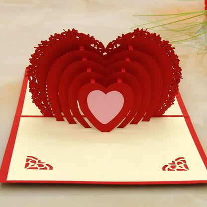 3D -Up Greeting Card (1 Pc): Birthday, Love, Christmas