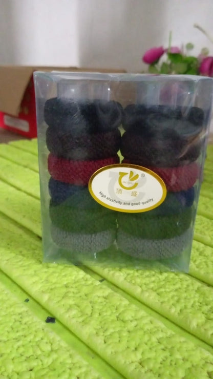 Tyre Shape Hair Rubber Bands Pack of 12 (Multicolour)